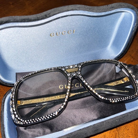 Dapper Dan Crystal Logo Retro glasses CLEAR LENS